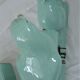 Clock doves color green blue and its vase 50s