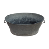 Old zinc basin oval shape with two handles