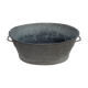 Old zinc basin oval shape with two handles