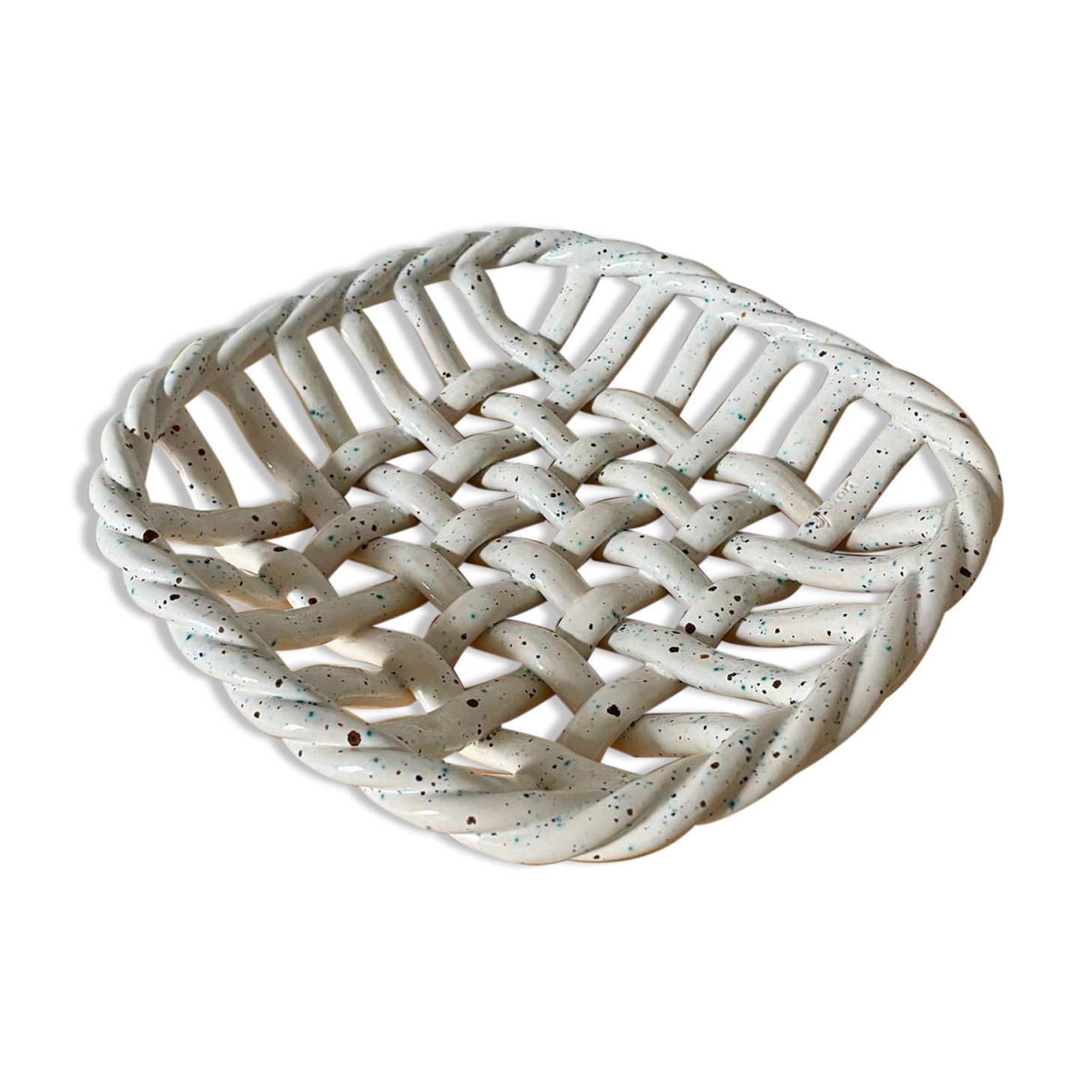 Corbeille carré en céramique tressée