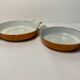 Vintage two dishes in enamelled cast iron orange dru