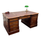 Bureau classique en cuir bordeaux Partnerdesk