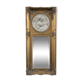 Golden trumk bevelled mirror with children 32x70cm