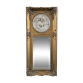 Golden trumk bevelled mirror with children 32x70cm