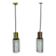 Pair of vintage cut glass pendant lights from the 1970s.