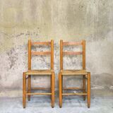 Pair of straw chairs
