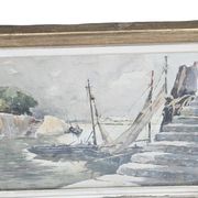 Legrand Aquarelle Marine Béziers 1955