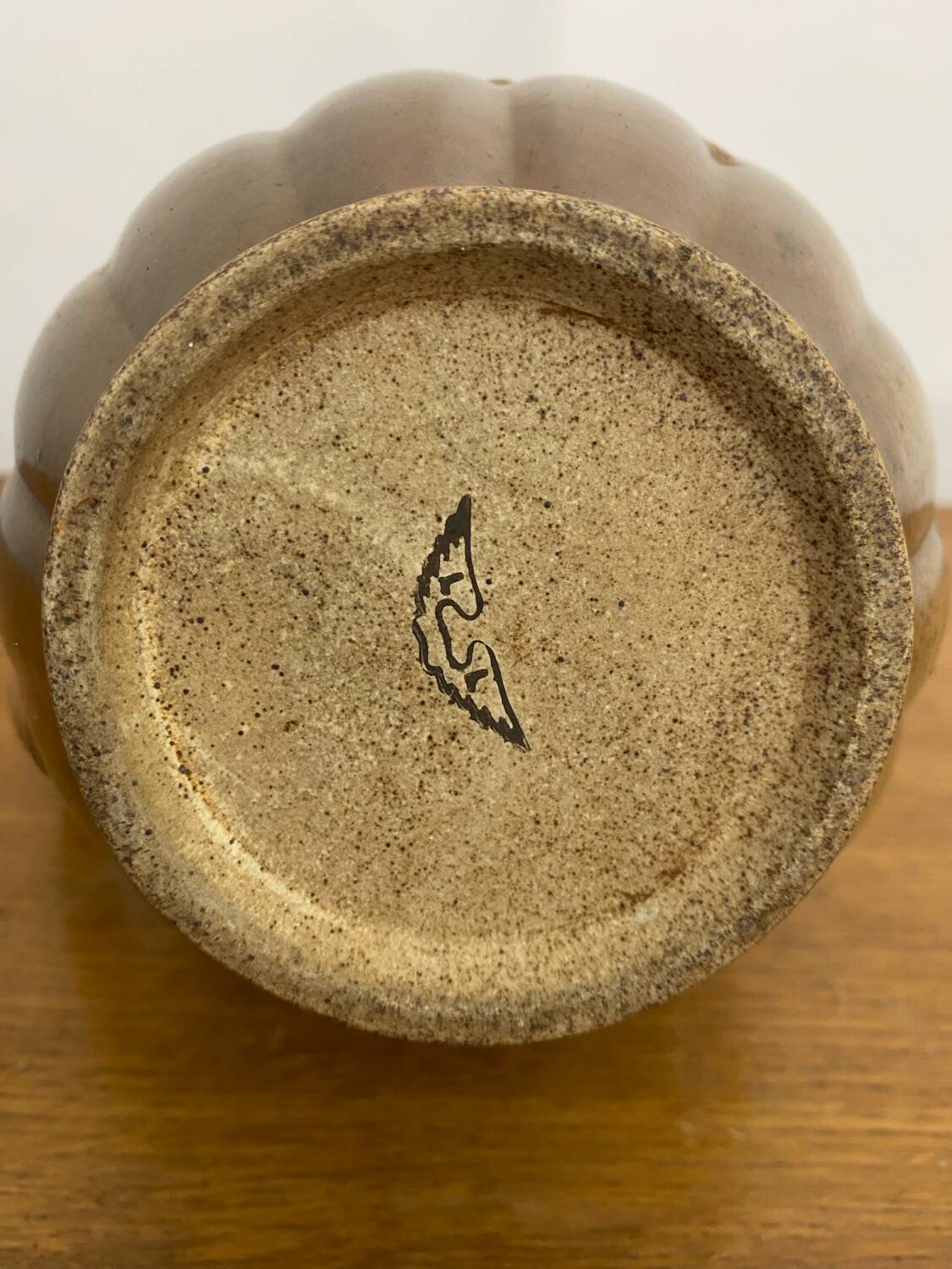 Antique louis lourioux pitcher flamed stoneware brown vintage