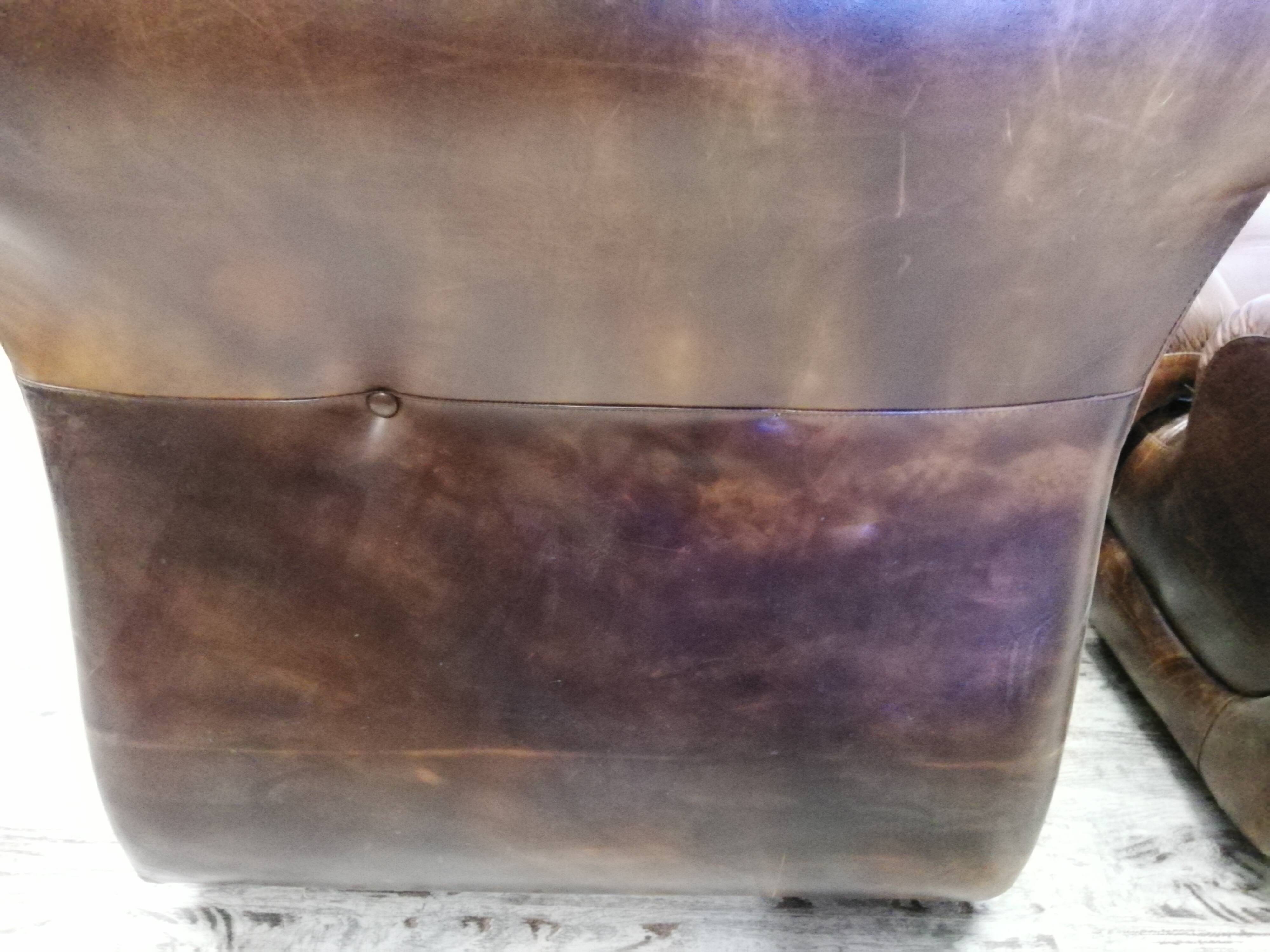 Vintage brown leather sofa 2 modules