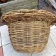Cache pot rond "king size " en rotin vintage années 70
