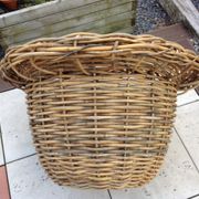 Round pot cover "King size" in rattan/vintage 70 years