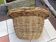 Cache pot rond "king size " en rotin vintage années 70