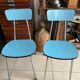 Pair of vintage blue Formica chairs