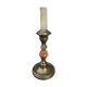 Small old copper and natural stone candle holder