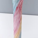 Vintage pastel colors polychrome murano glass flower vase, italy