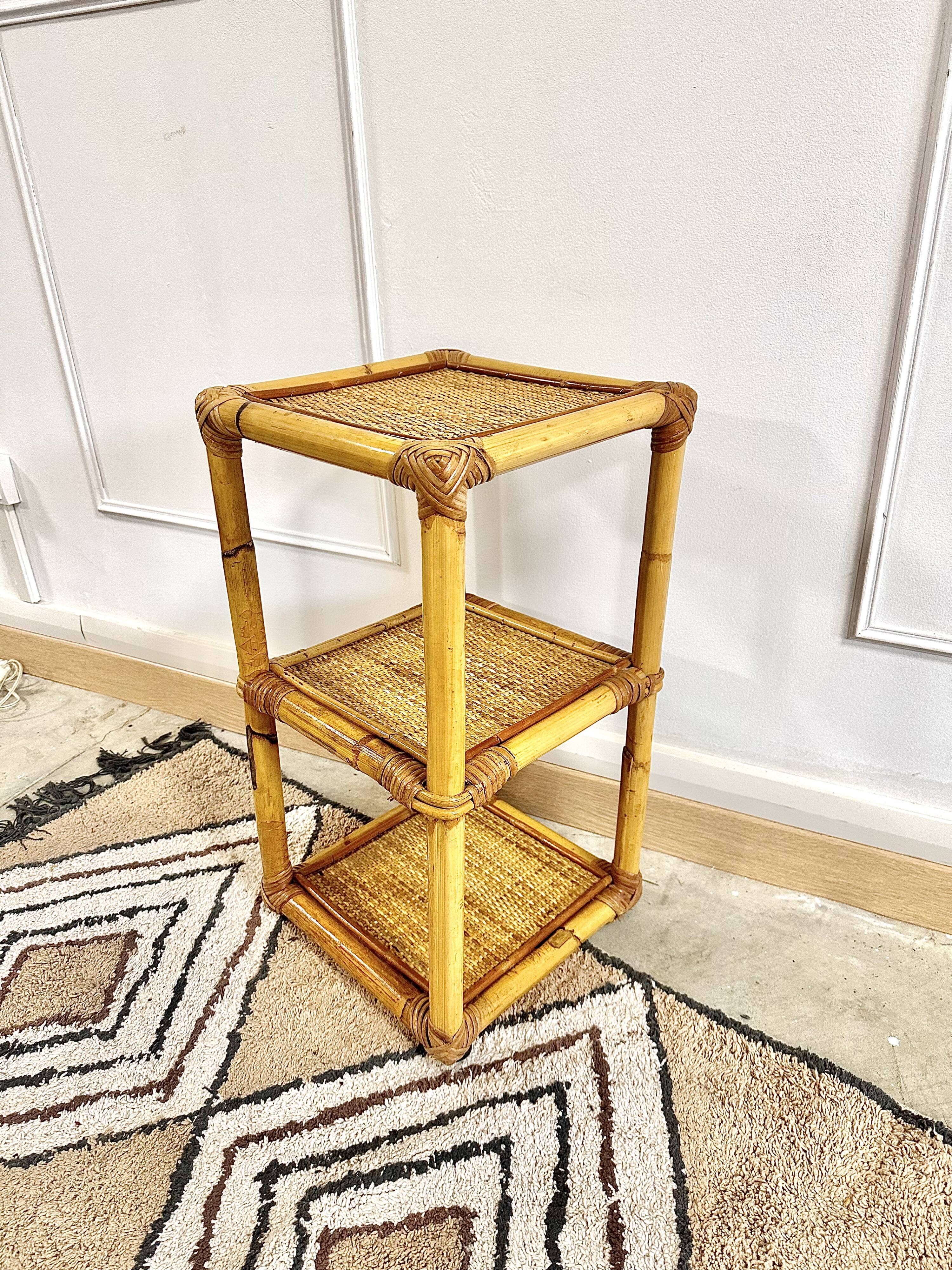 Rattan shelf cabinet