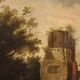 Antique French Oil On Canvas Landscape Painting From The 18th Century