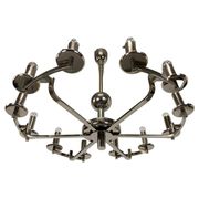 Large Bauhaus chandelier with two wall sconces.