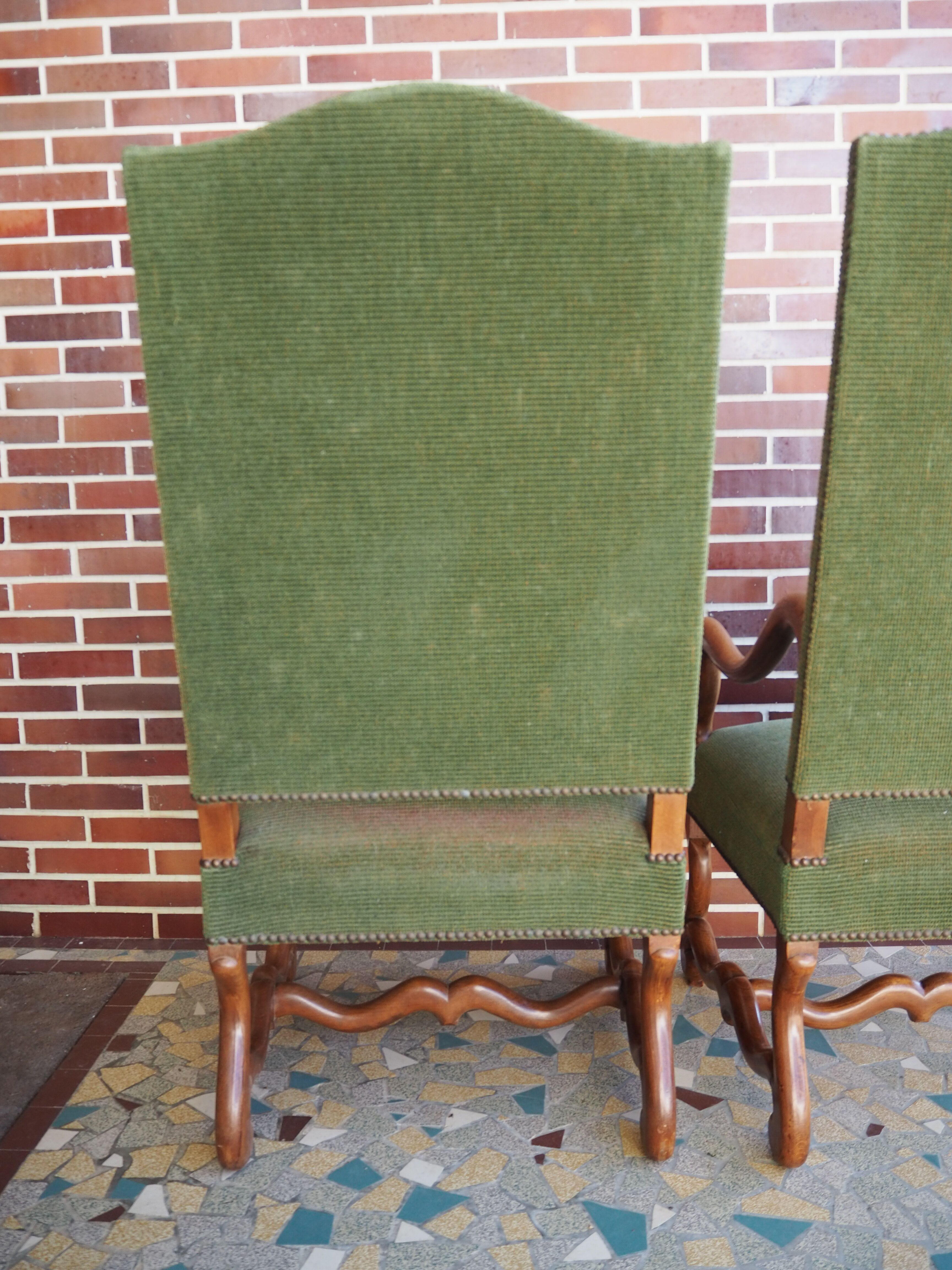 A pair of Louis XIII-style sheep bones armchairs