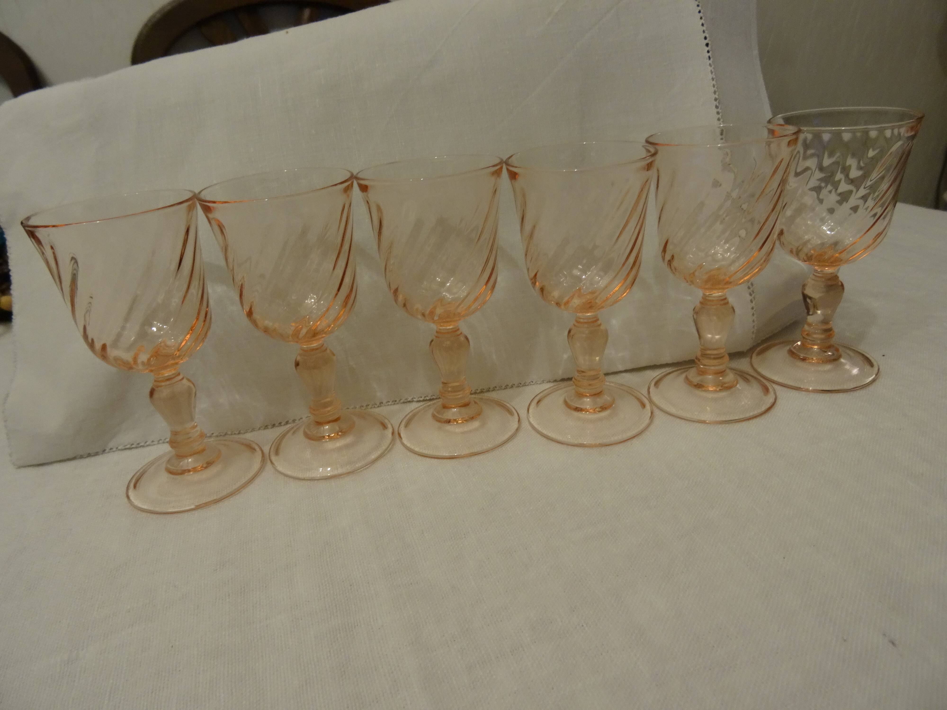 Lot of 6 vintage Rosaline shot glasses
