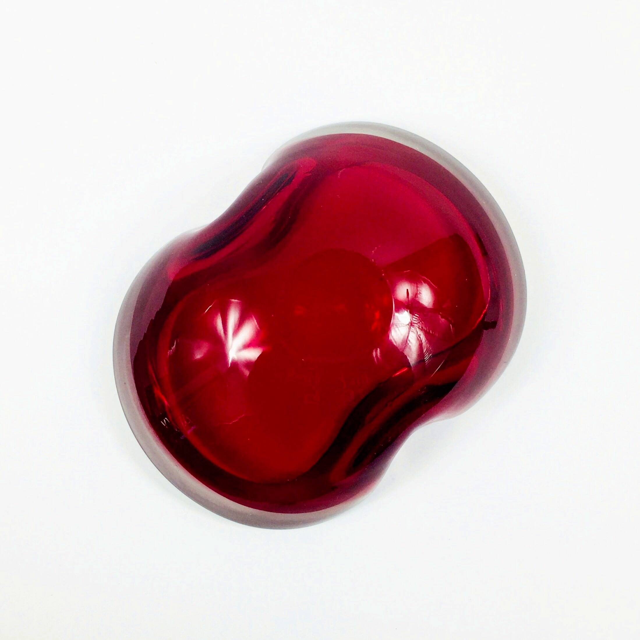 Large Sommerso Murano Glass Bowl or Vide Poche attributed to Flavio Poli, Italy, 1960s/1970s