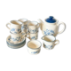 Vintage Staffordshire coffee set – blue grape decor – 1970s