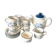 Vintage Staffordshire coffee set – blue grape decor – 1970s