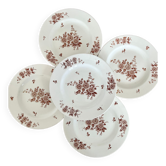 Set of 5 flat plates iron earth K&G Lunéville
