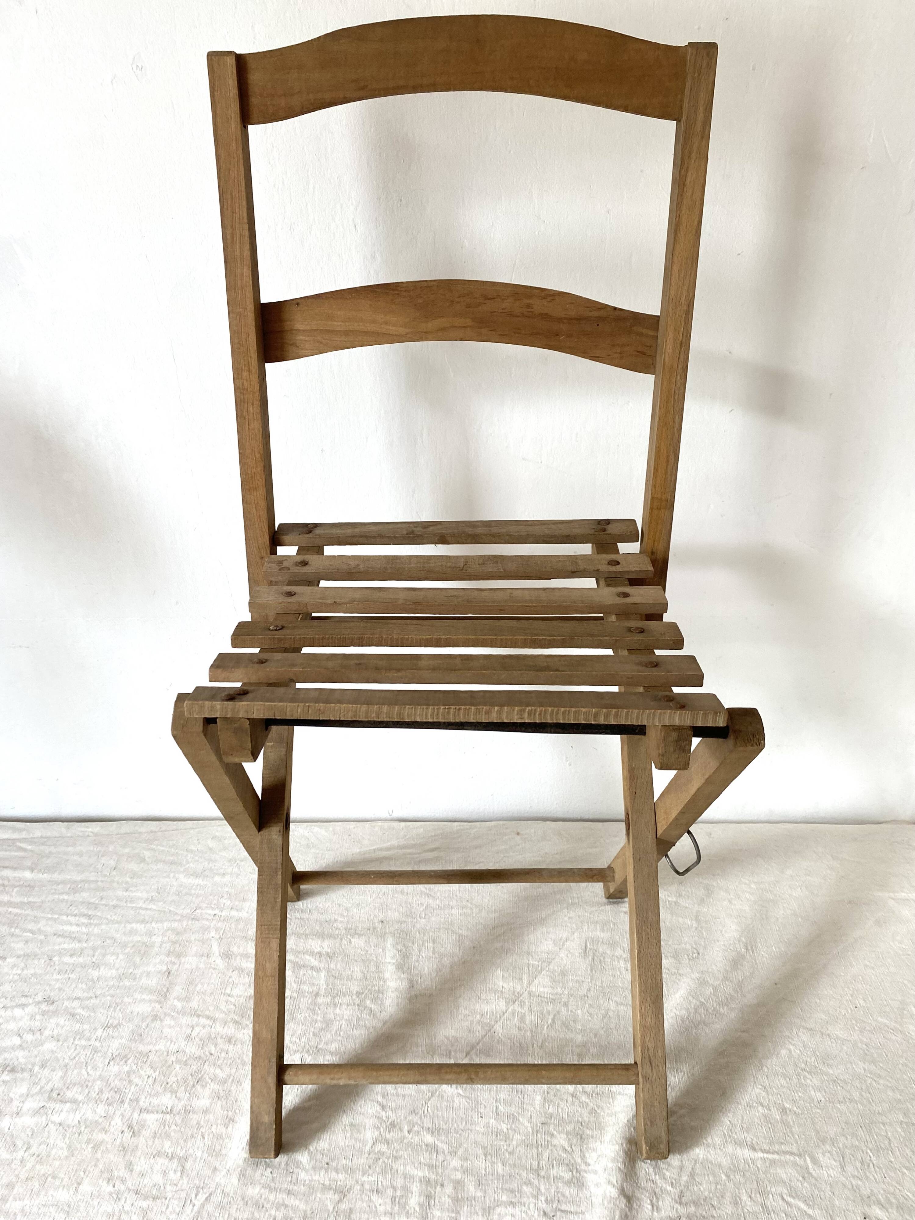 Antique folding chair or plant holder