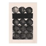 Collection of 4 paintings on paper - abstract paintings signed Eawy