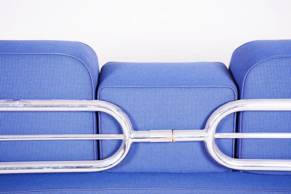 Bauhaus Blue Sofa attributed to Hynek Gottwald, Czech, 1930s