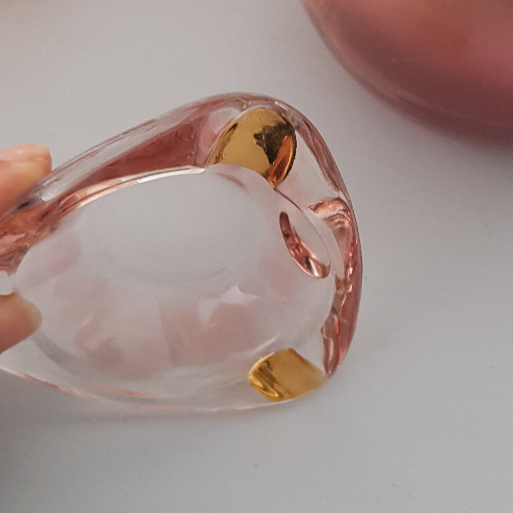 Pink and gold ashtray