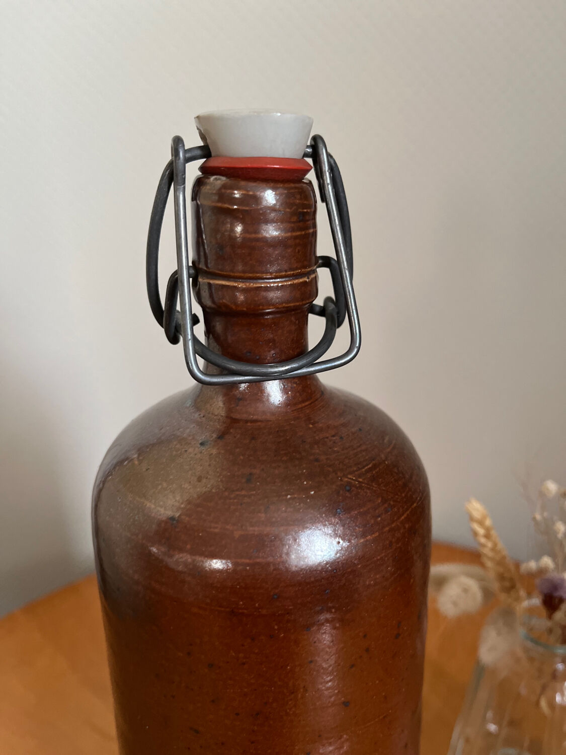 Vintage stoneware and porcelain bottle