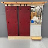 Vintage Wall-Mounted Hallway Panel with Hooks, Mirror & Shelf, 1960s