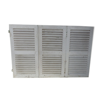 Lot de 3 volets persiennes shabby hauteur 123 cm