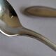 Set of 2 silver-plated teaspoons with a gold filigree design, 13.5 cm.