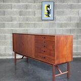 Danish Tambour Door Sideboard by Hvidt & Molgaard 50s