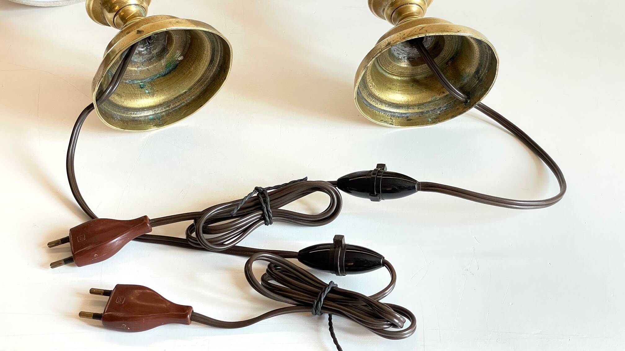 Lamp chic old solid brass candle holder