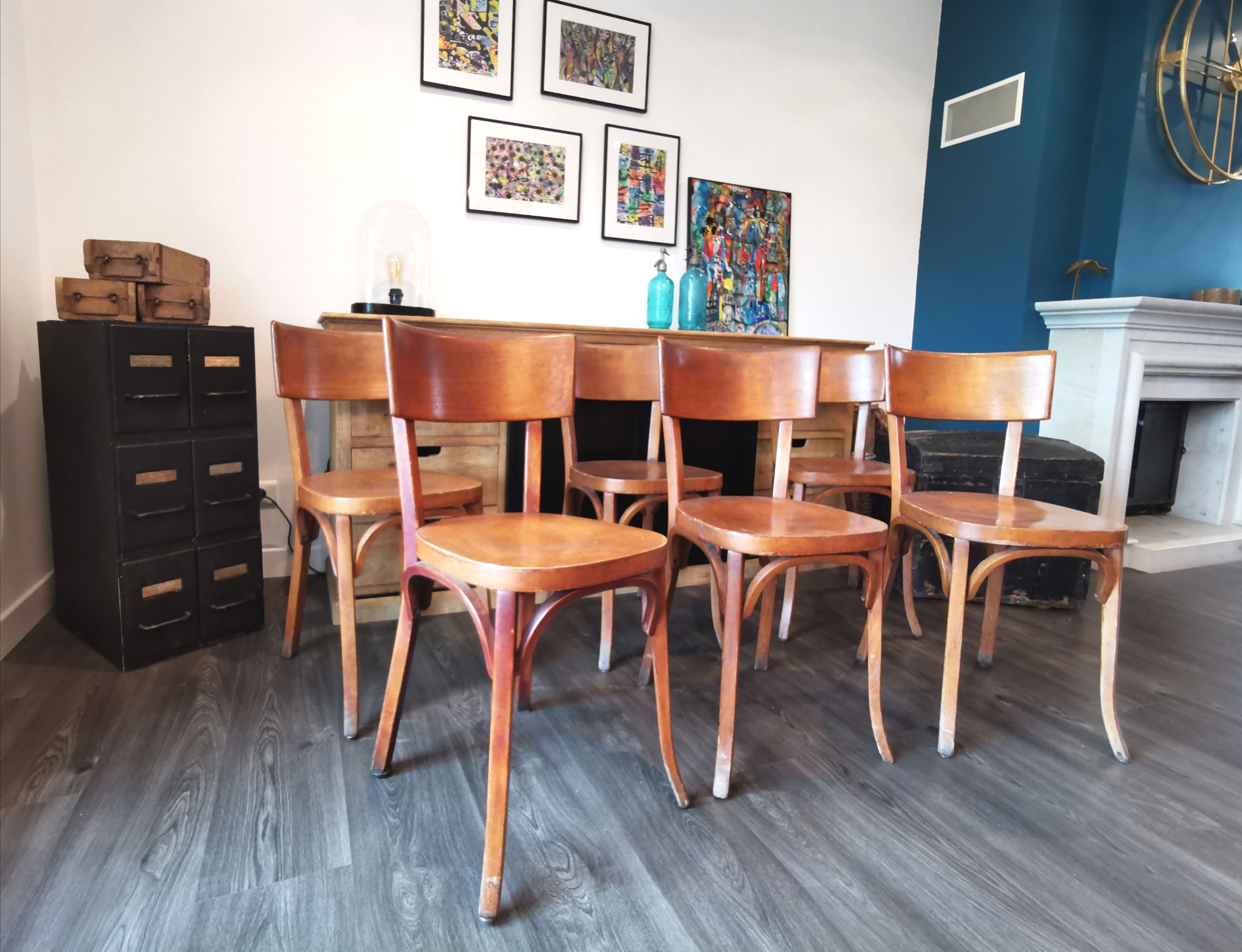 Série de 6 chaises bistrot Baumann