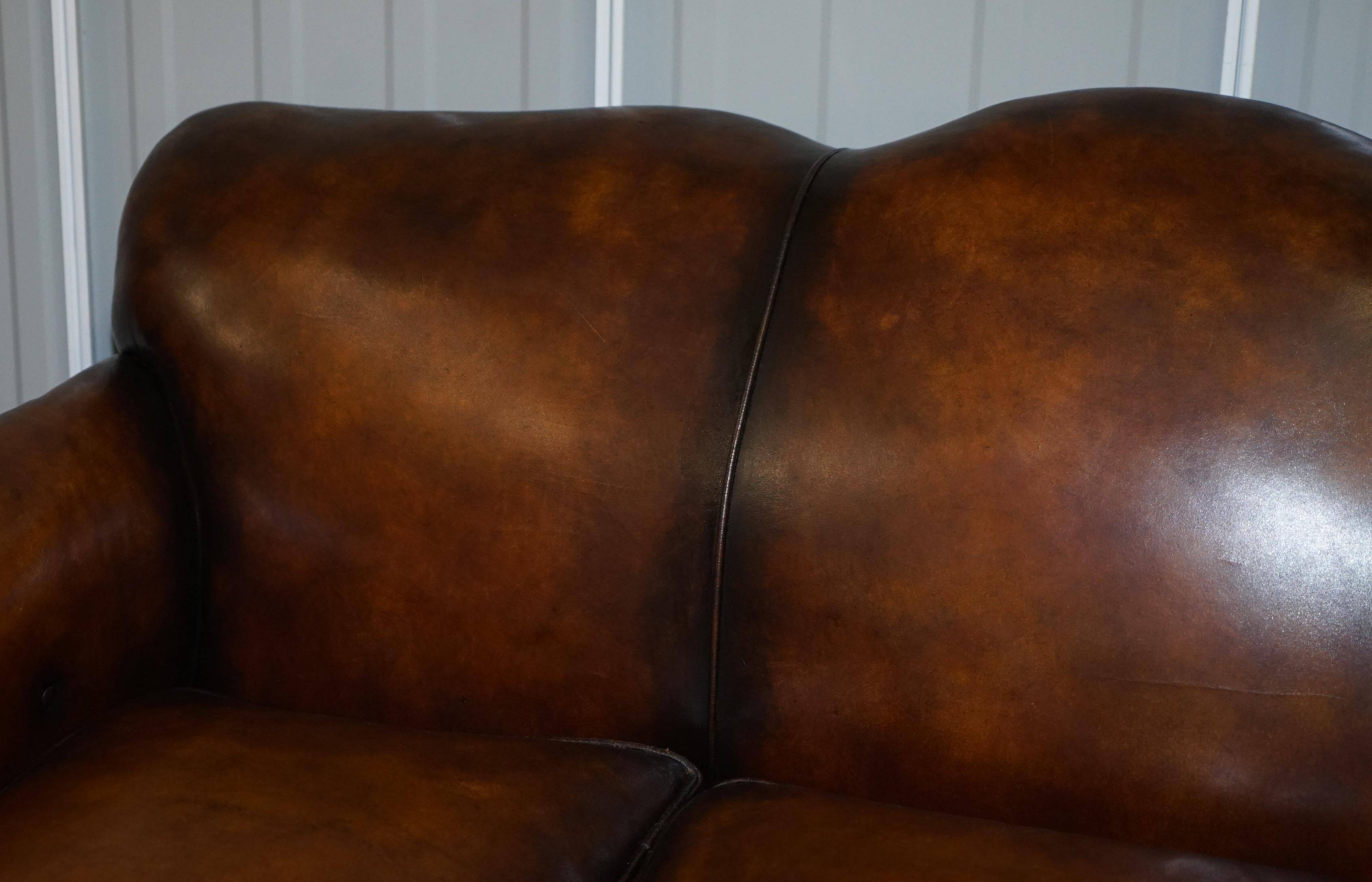 Restored vintage leather sofa from a gentleman's Victorian club.