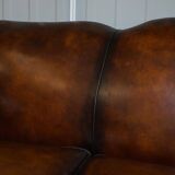 Restored vintage leather sofa from a gentleman's Victorian club.