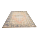Grand Tapis Oushak Vintage, Laine Fait Main, Pêche et Bleu, 194x267 Cm