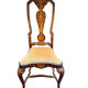 Dutch salon 1900, table and 4 chairs in marquetry stamped IDRAC.