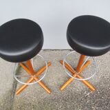 Pair of Scandinavian bar stools AB Bröderna Johansons Fåtöljindustri