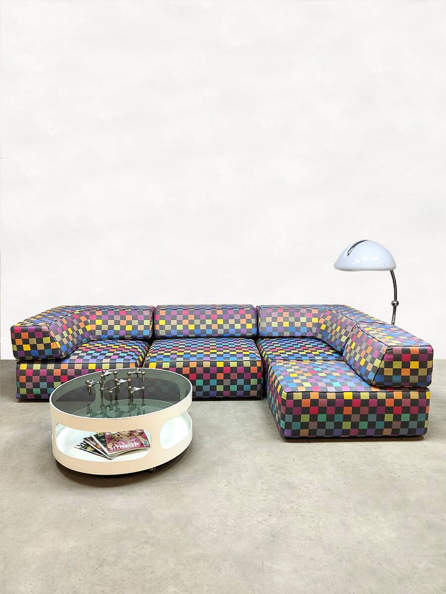 Vintage modular sofa Cor Trio Team Form AG 'Colored Check'
