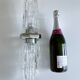 Pair of large vintage chrome glass wall lights
