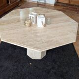 table octogonale travertin