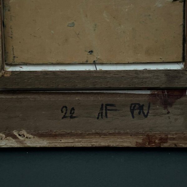 Huile sur carton par Paul Faugier paysage bord de rivière avec peupliers