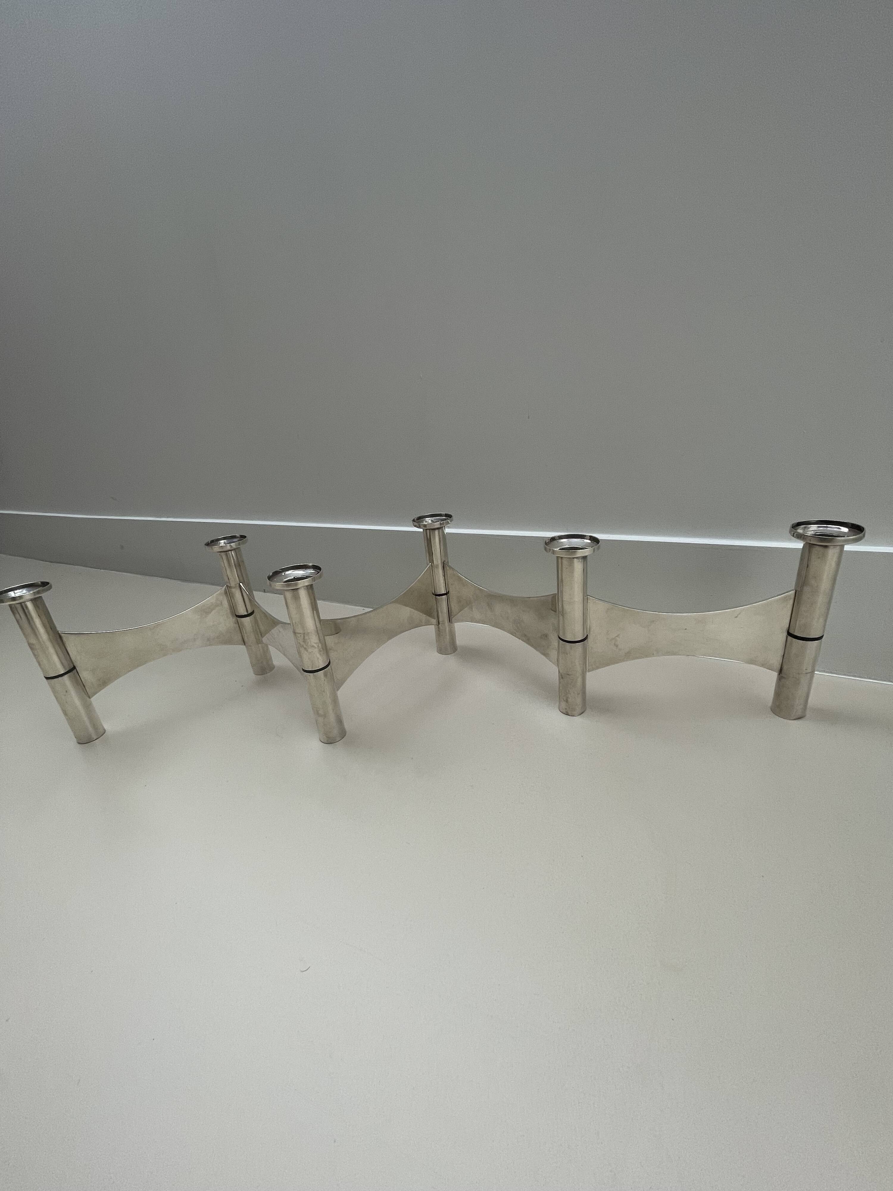 Candle Holder in Silver Metal