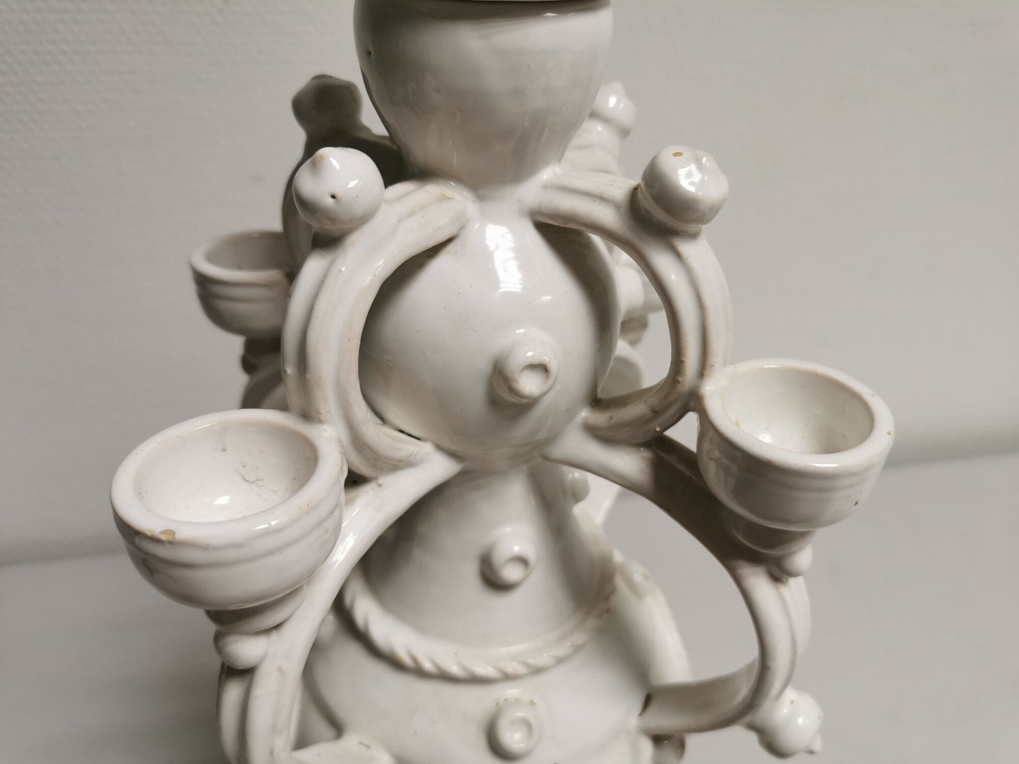 Vase gargoulette candle holder Emile Tessier Malicorne rooster